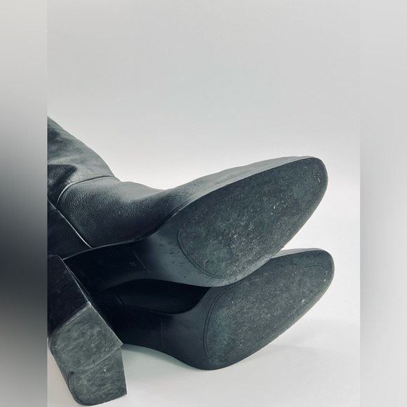 MASSIMO DUTTI Tall Black Leather Boots Size 36 - Picture 4 of 10